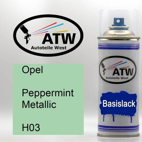 Opel, Peppermint Metallic, H03: 400ml Sprühdose, von ATW Autoteile West.